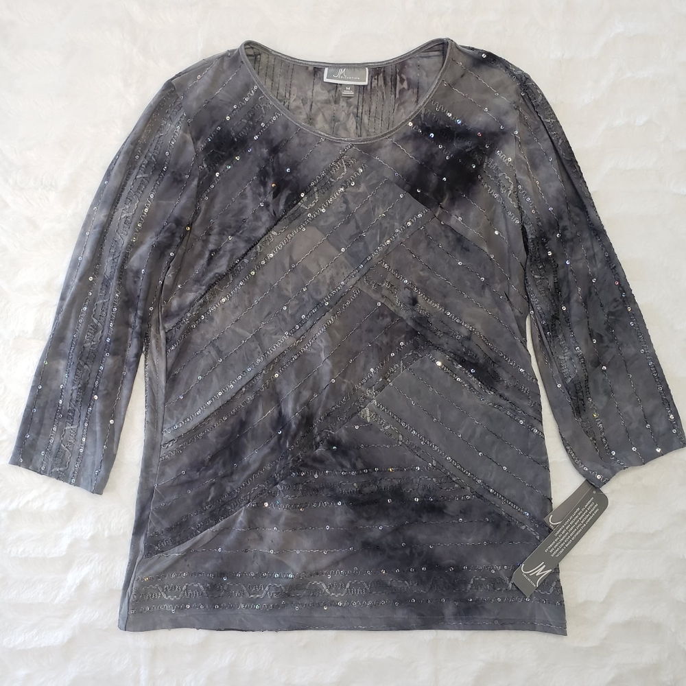 JM Collection Blouse Sz M NWT.